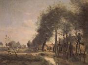Jean Baptiste Camille  Corot La route de Sin-le-Noble (mk11) oil painting